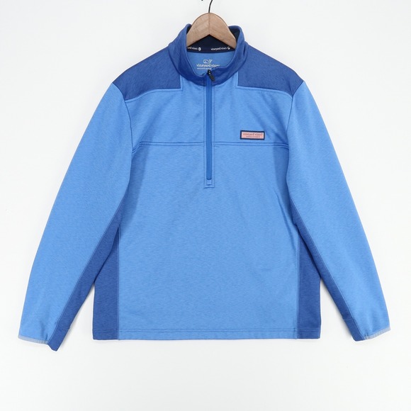 Vineyard Vines Pullover Mens Large Blue Performance Half Zip Sweater Jacket‎ - Picture 1 of 8